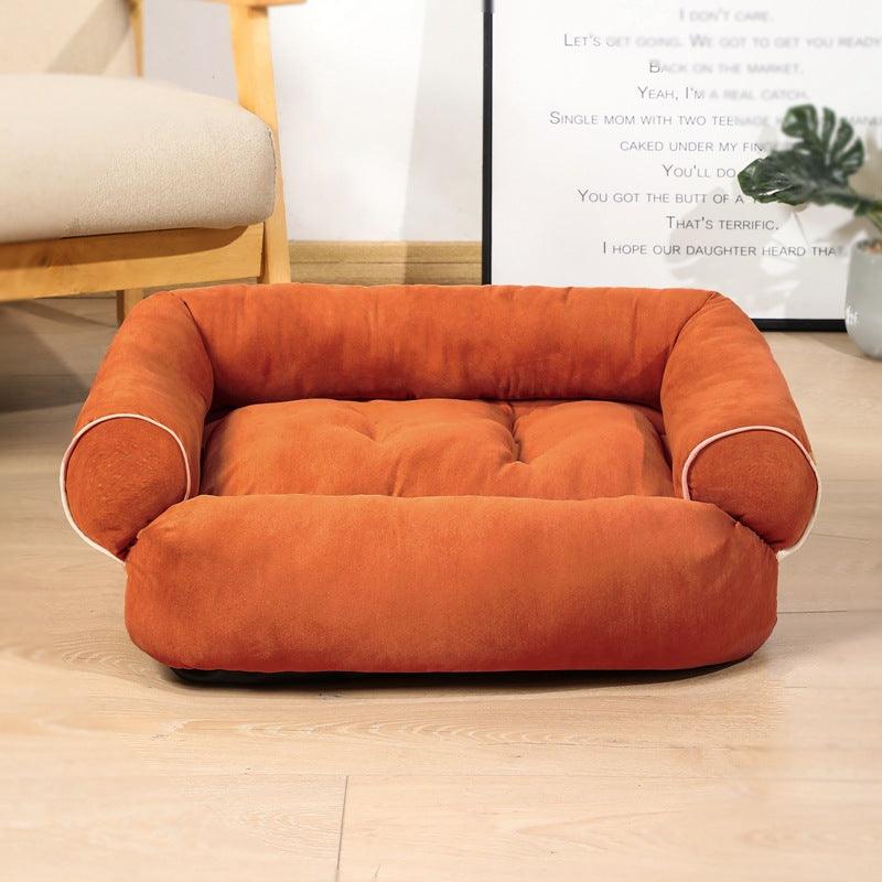 Luxury Plush Pet Sofa Bed - Cozy Haven For Dogs And Cats-1
