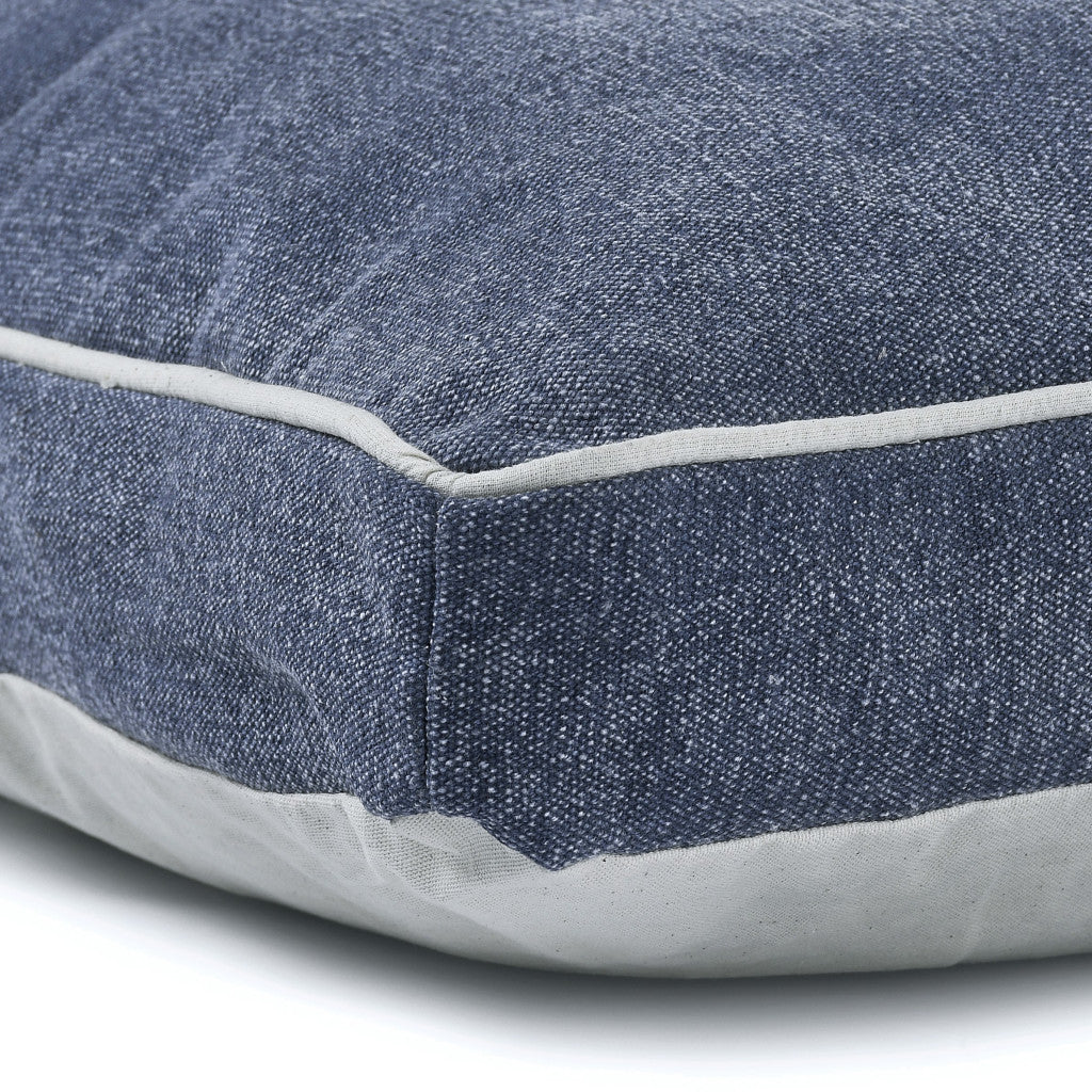 24" X 36" Stonewashed Blue Pillow Style Pet Bed With Removable Cover-6