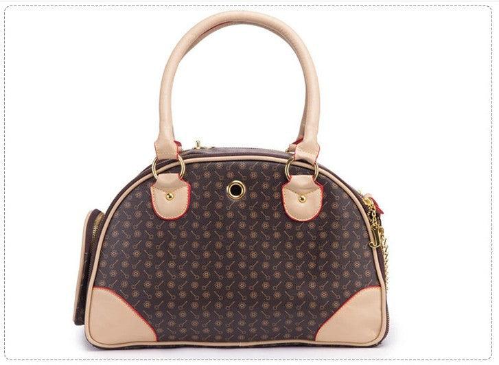 Luxury Leather Pet Travel Tote: Stylish And Practical Dog And Cat Carrier-5