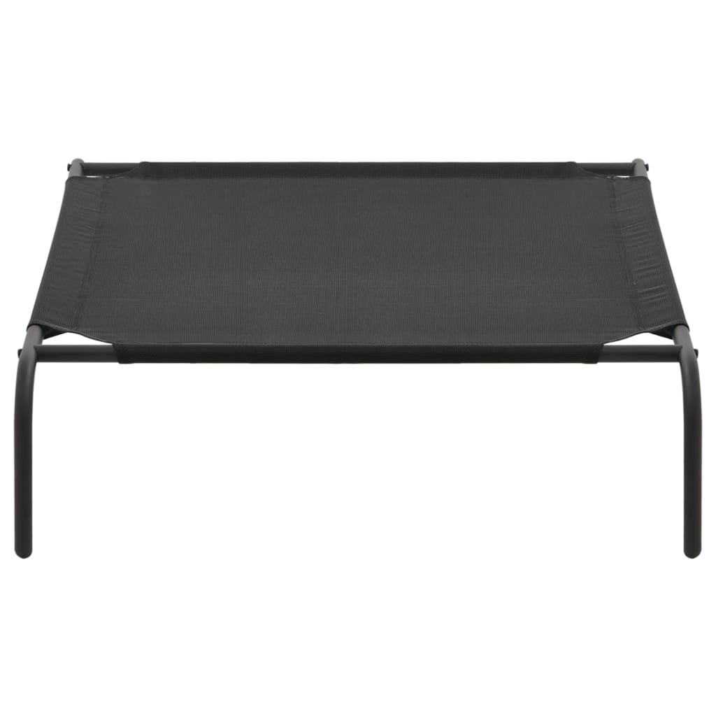 vidaXL Elevated Dog Bed Raised Dog Cot Puppy Sleeping Bed Black Textilene-2