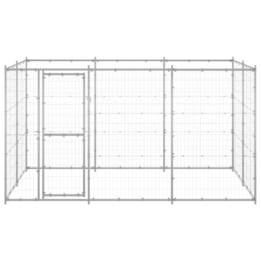 vidaXL Outdoor Dog Kennel Galvanized Steel 78.1 ft²-0