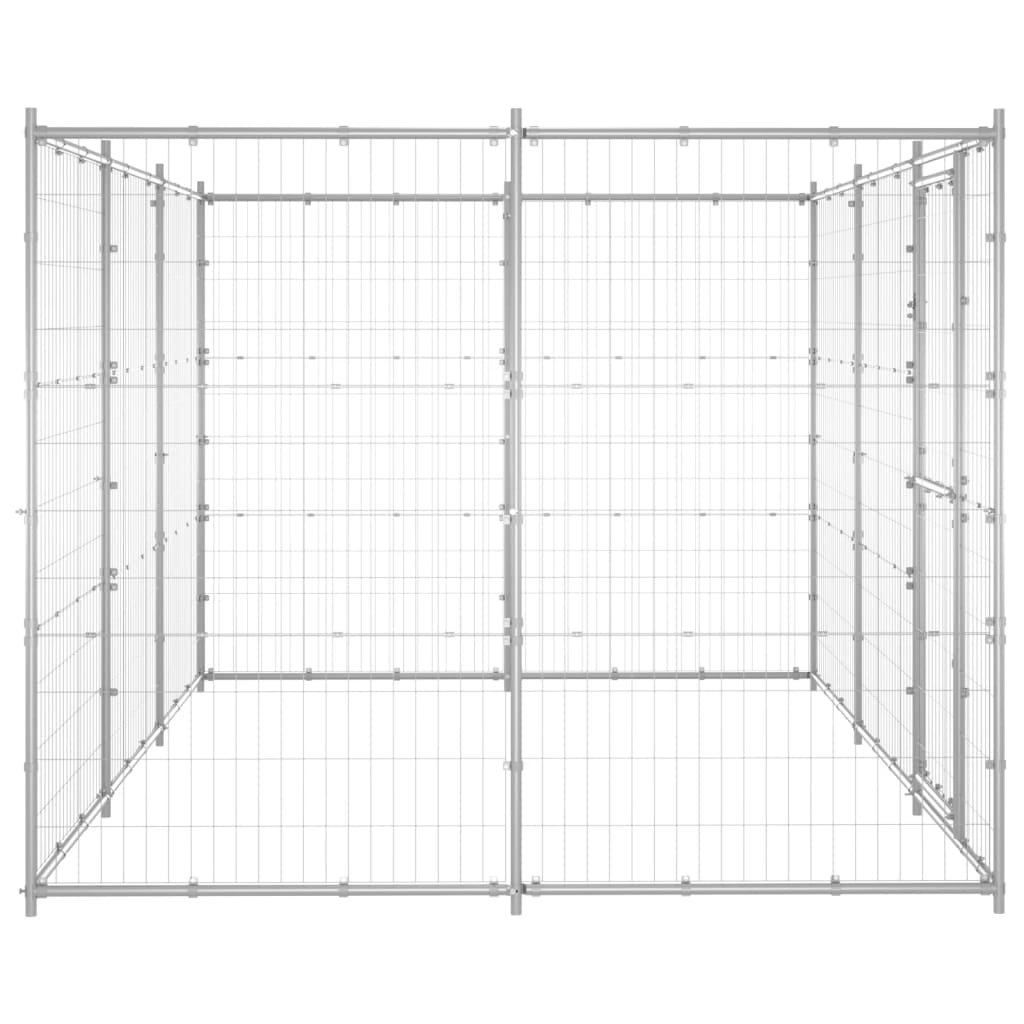 vidaXL Outdoor Dog Kennel Galvanized Steel 78.1 ft²-1