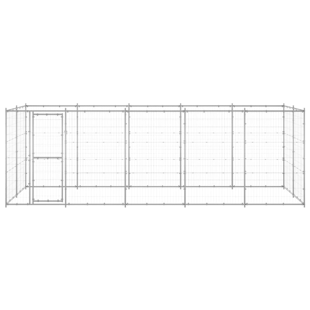 vidaXL Outdoor Dog Kennel Galvanized Steel 130.2 ft²-0