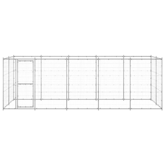 vidaXL Outdoor Dog Kennel Galvanized Steel 130.2 ft²-0