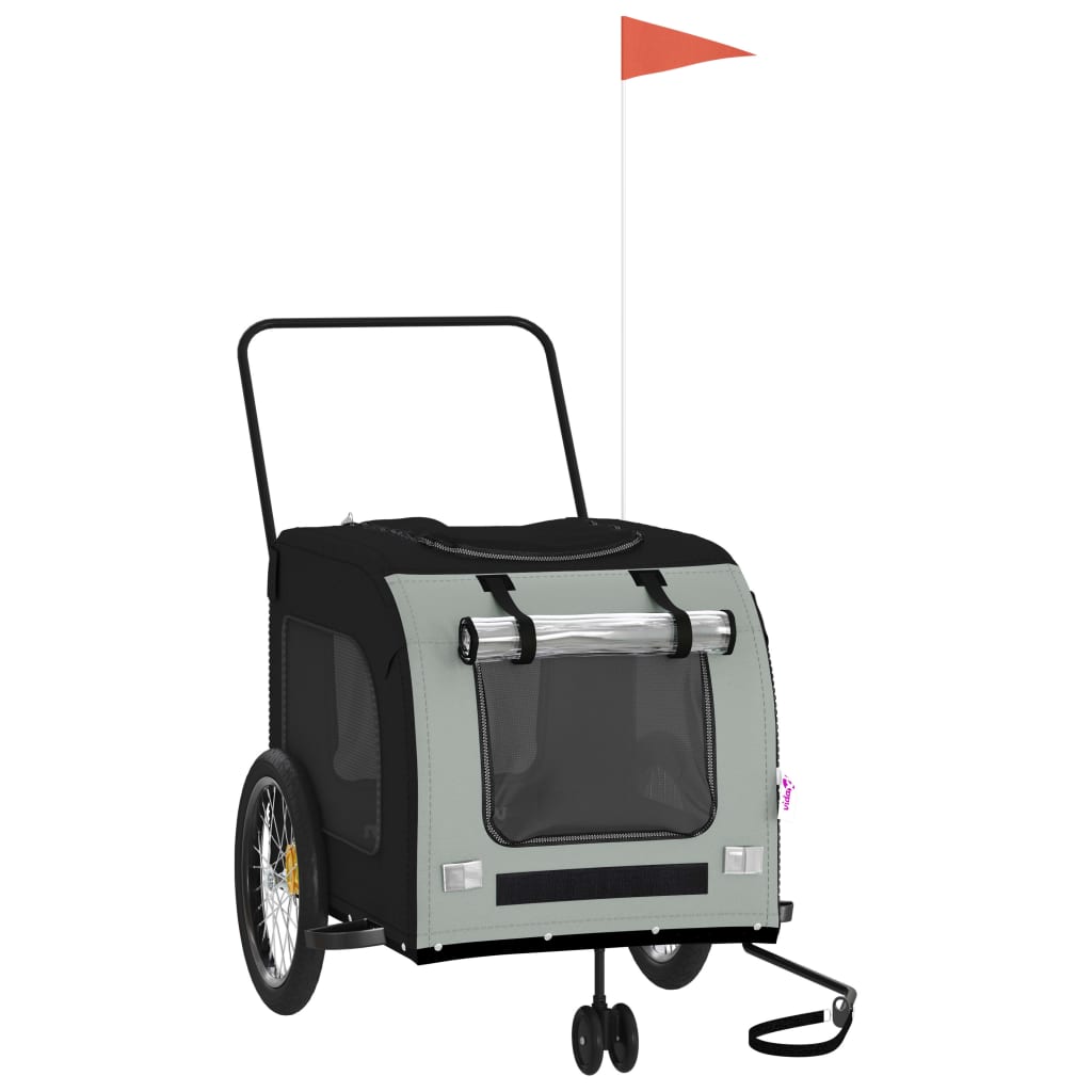 vidaXL Pet Bike Trailer Bicycle Cargo Dog Stroller Oxford Fabric and Iron-1