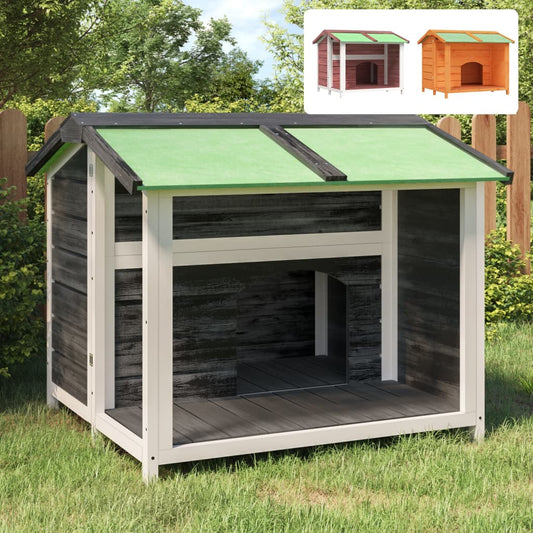 vidaXL Dog Kennel Brown 37.8"x34.3"x31.7" Solid Wood Pine-0