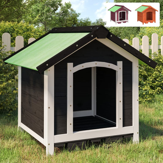 vidaXL Dog Kennel Brown 25.6"x25.6"x24.2" Solid Wood Pine-0