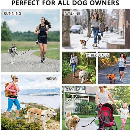 Ultimate Hands-Free Dog Leash Belt With Bungee Leash, Phone Pocket, And Water Bottle Holder-2