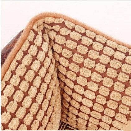 Luxury Suede Dog Bed Set With Free Bone, Blanket, And Summer Mat-1