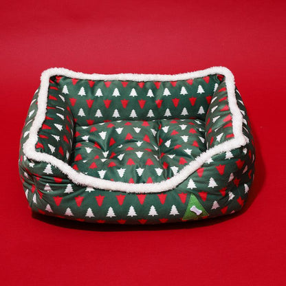 Luxury Festive Pet Haven - Cozy Christmas Sofa Bed For Dogs And Cats-0
