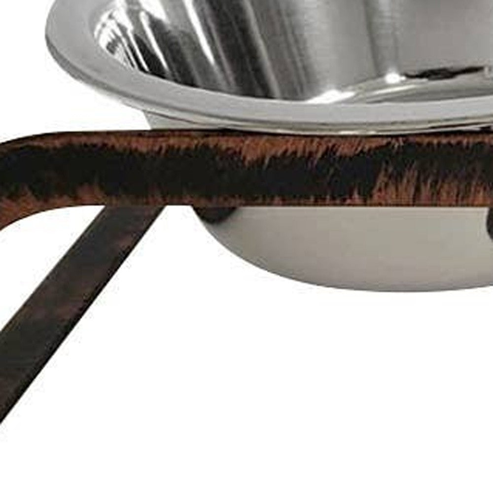 Rustic Elevated 16oz Two Bowl Dog Feeding Station-3