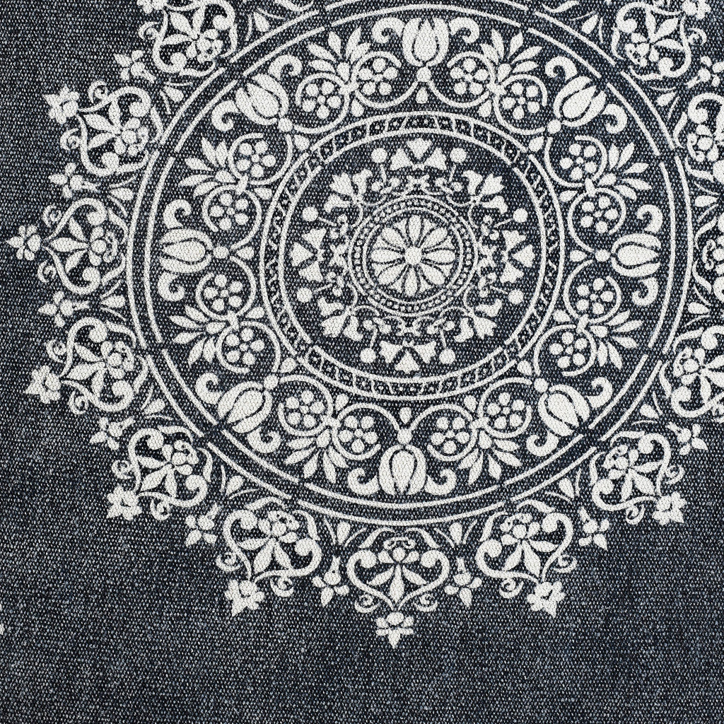 24" X 36" Stonewashed Blue Medallion Pillow Style Pet Bed With Removable Cover-8