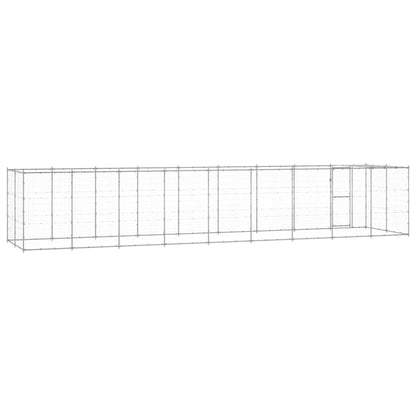 vidaXL Outdoor Dog Kennel Galvanized Steel with Roof 234.4 ft²-2
