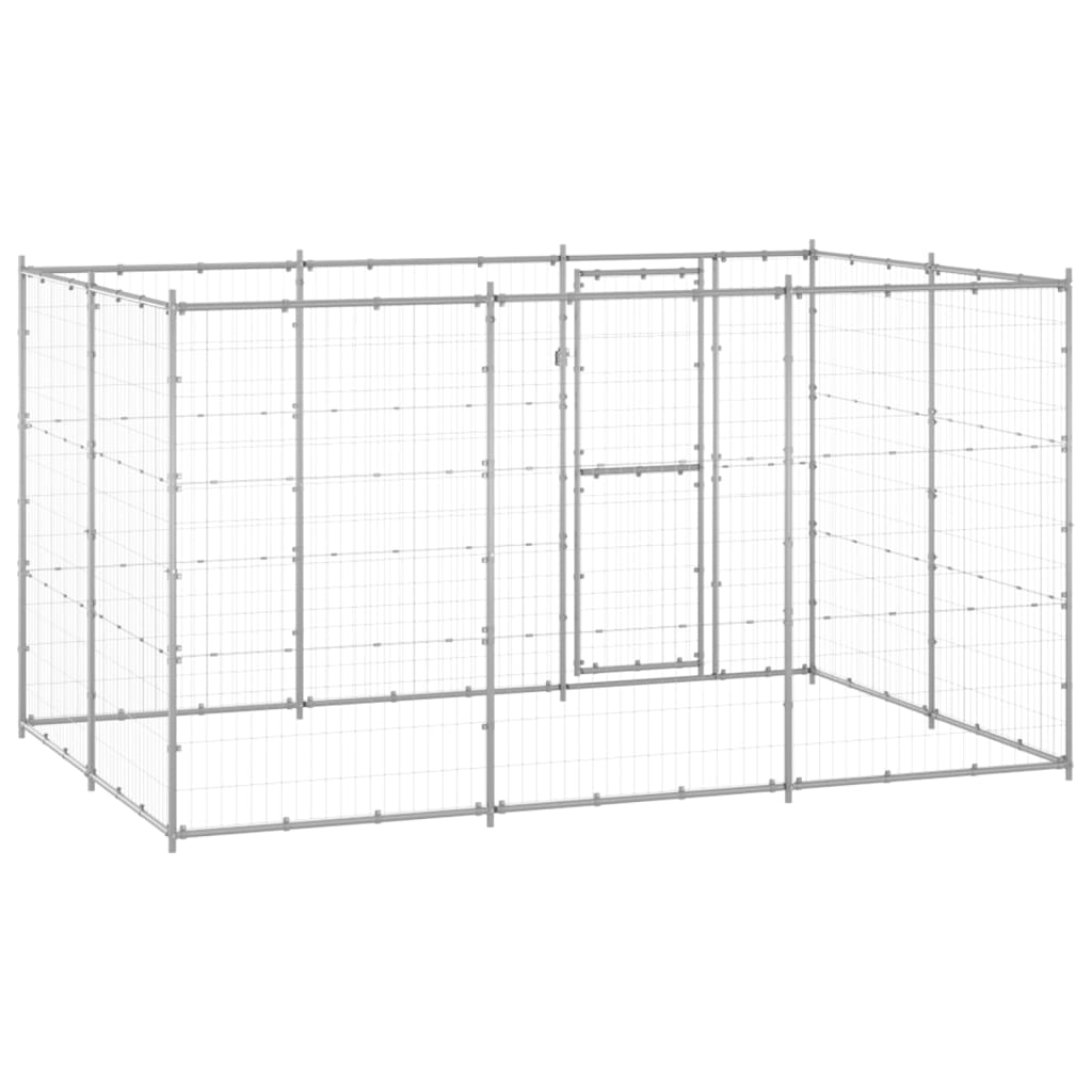 vidaXL Outdoor Dog Kennel Galvanized Steel 78.1 ft²-2