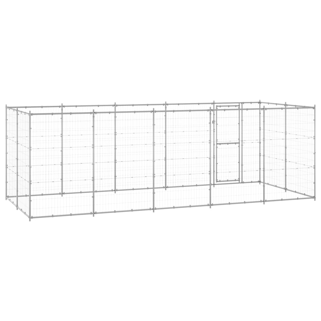 vidaXL Outdoor Dog Kennel Galvanized Steel 130.2 ft²-2