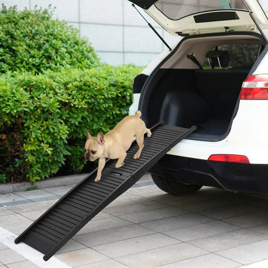 vidaXL Folding Dog Ramp Black 60.2"x15.7"x4.9" Plastic-0