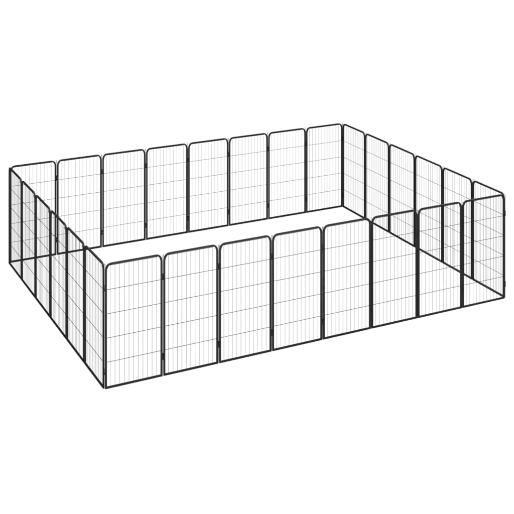 vidaXL Dog Playpen Kennel Dog Cage Puppy Pet Exercise Wire Fence Steel Black-3