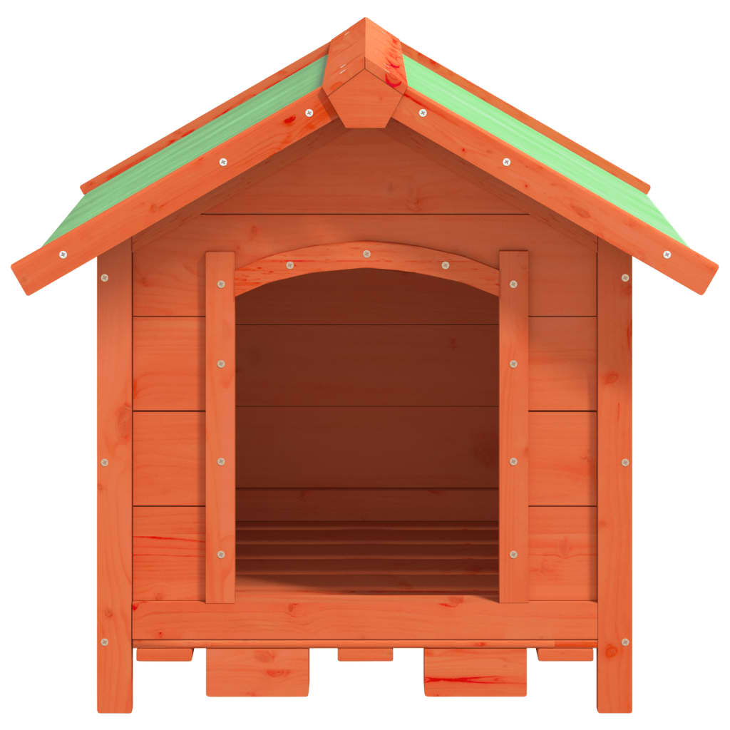 vidaXL Dog Kennel Brown 25.6"x25.6"x24.2" Solid Wood Pine-3