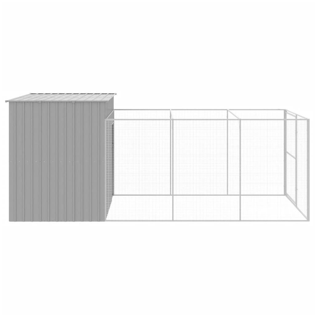 vidaXL Dog House Outdoor Dog Kennel Animal Cage with Roof Galvanized Steel-2