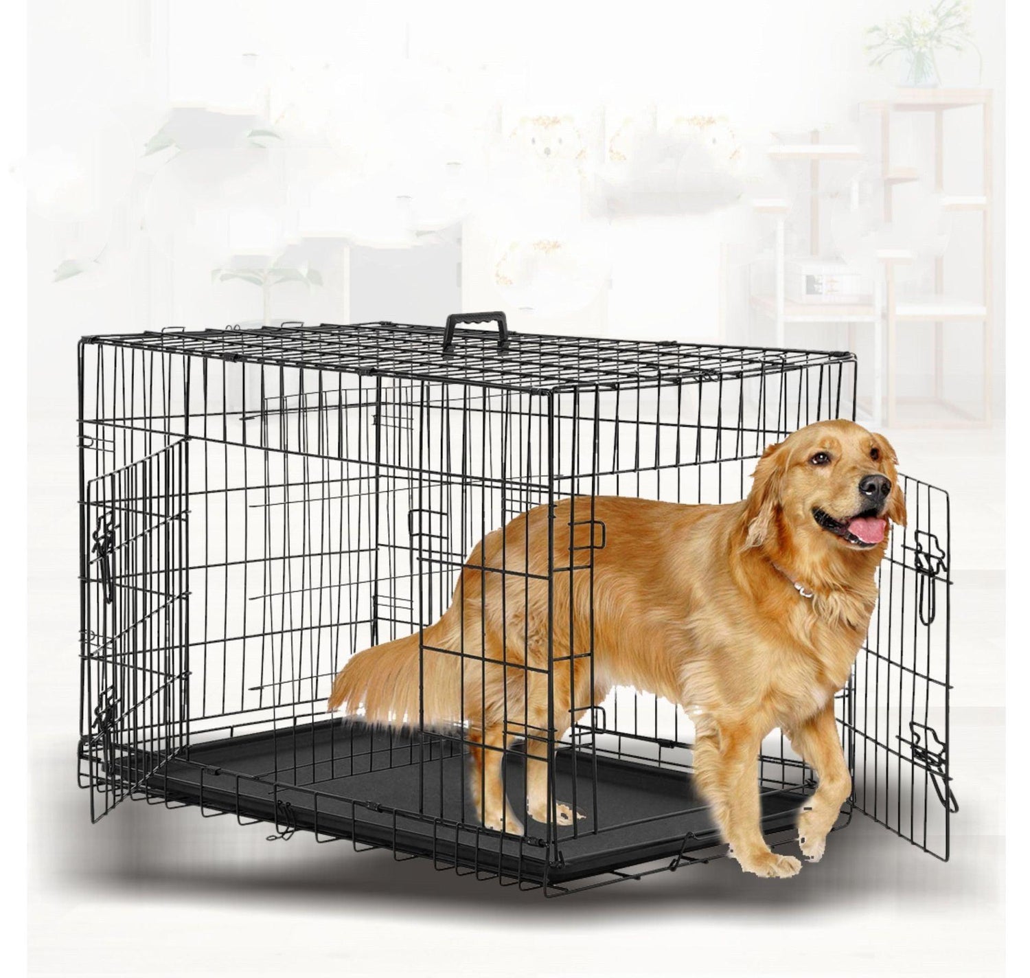 Labrador Luxury Foldable Wire Cage For Large Cats-0