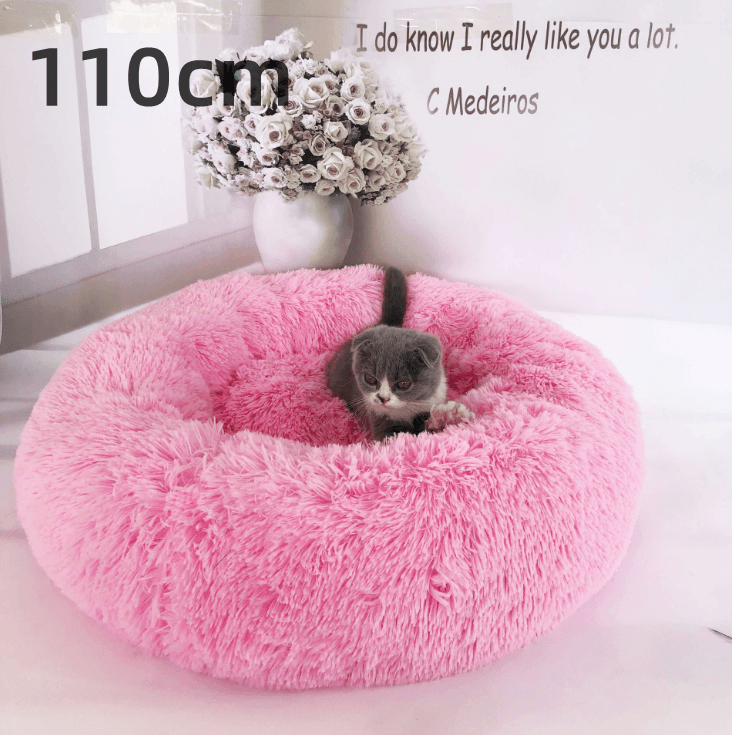 Cozy Haven: Luxurious Round Pet Bed For Winter Comfort-91