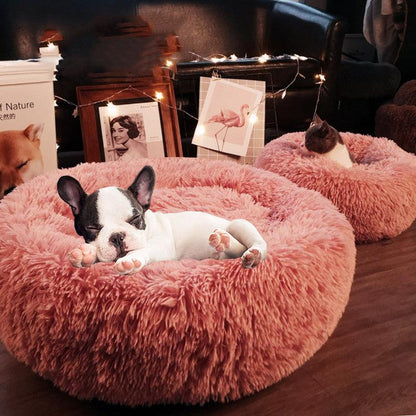 Cozy Haven: Luxurious Round Pet Bed For Winter Comfort-0