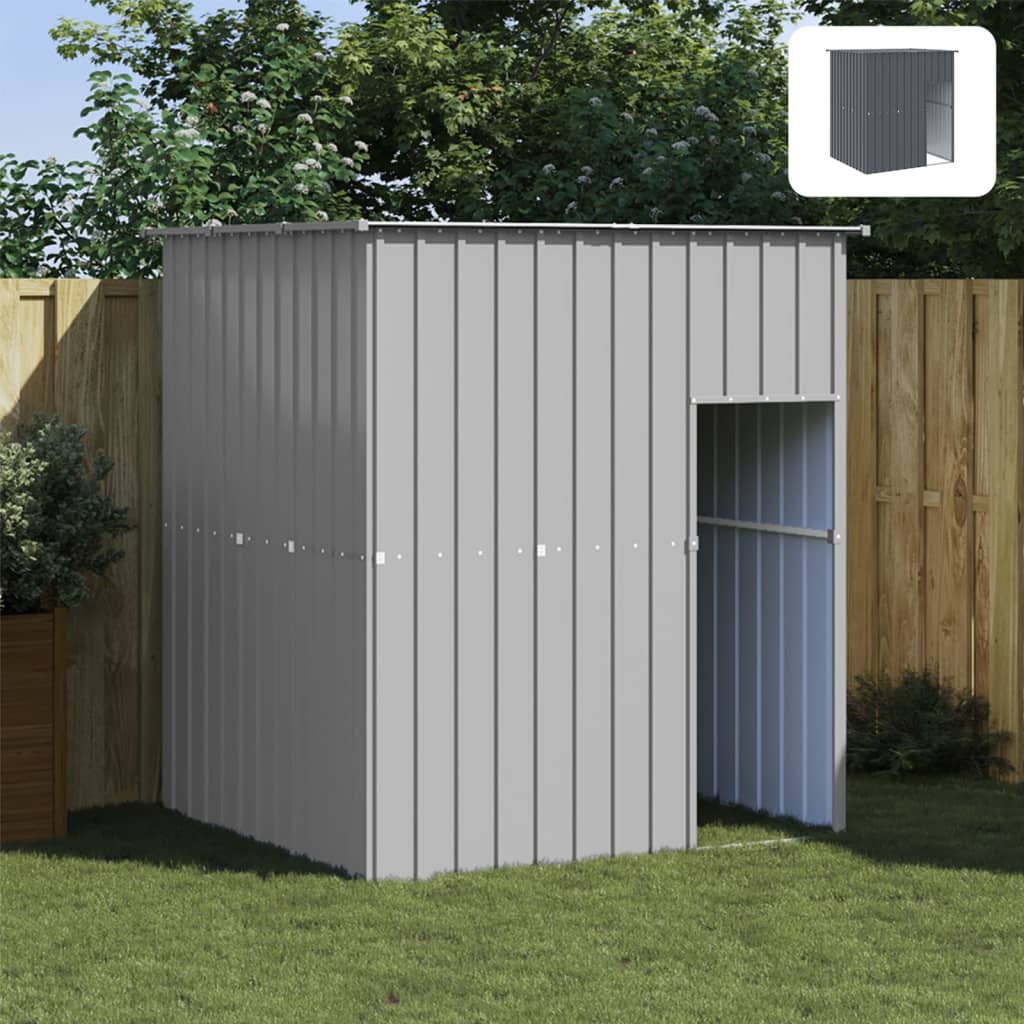 vidaXL Dog House Outdoor Dog Kennel Cage Shelter with Roof Galvanized Steel-1